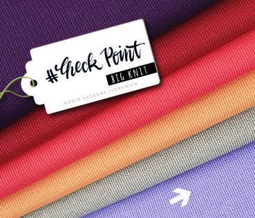 Bio Jacquard Jersey - Big Knit - glicine/violaceo - Check Point - Hamburger Liebe